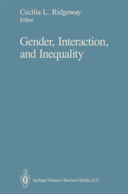 Book cover of Gender, Interaction, and Inequality (1992)