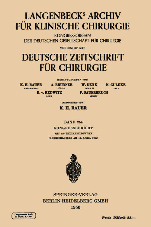 Book cover of Verhandlungen der Deutschen Gesellschaft für Chirurgie (1950) (Langenbecks Archiv für Chirurgie)