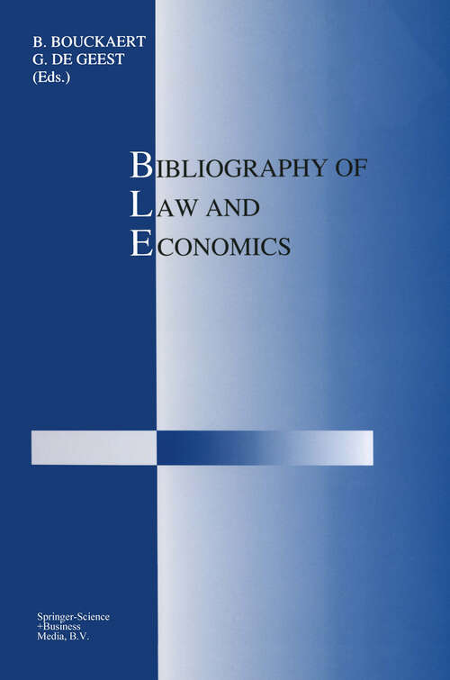Book cover of Bibliography of Law and Economics (1992)