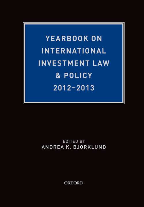 Book cover of Yearbook on International Investment Law & Policy 2012-2013 (Yearbook on International Investment Law and Policy)