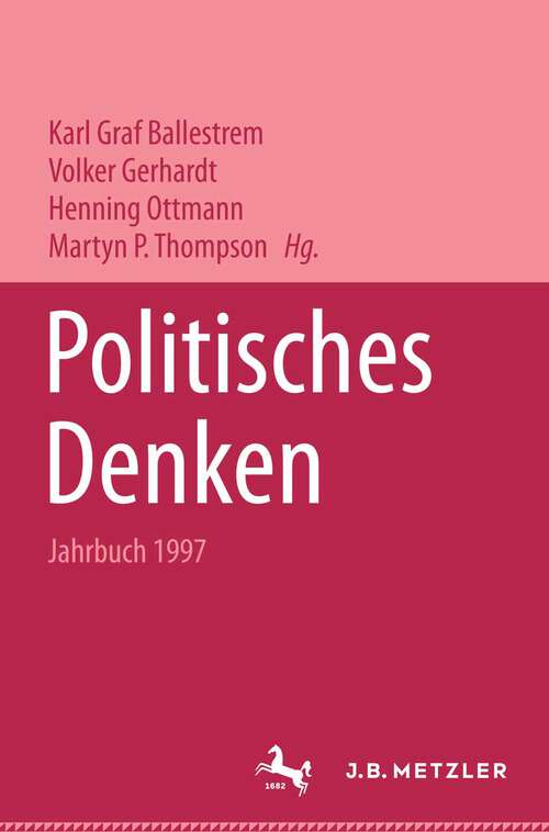 Book cover of Politisches Denken. Jahrbuch 1997 (1. Aufl. 1997)