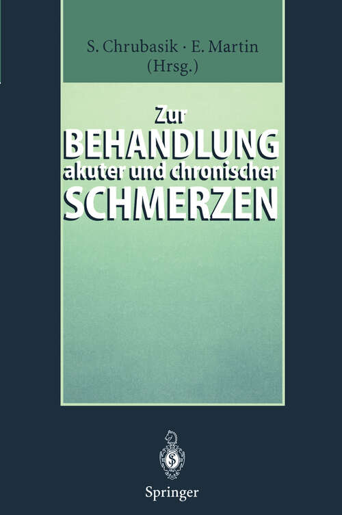 Book cover of Zur Behandlung akuter und chronischer Schmerzen (1996)