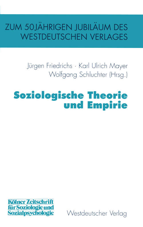 Book cover of Soziologische Theorie und Empirie (1997)