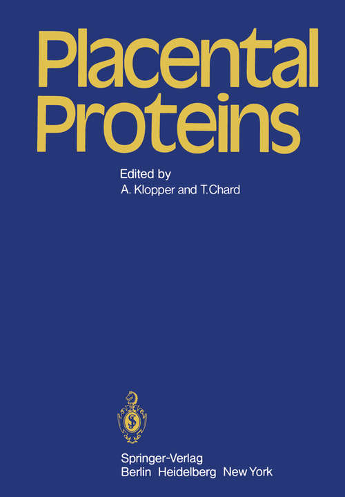 Book cover of Placental Proteins (1979)