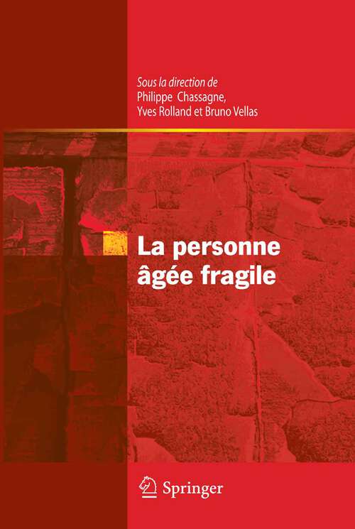 Book cover of La personne âgée fragile (2009)