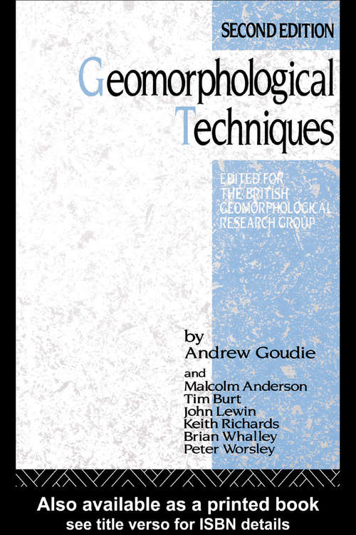 Book cover of Geomorphological Techniques (2)