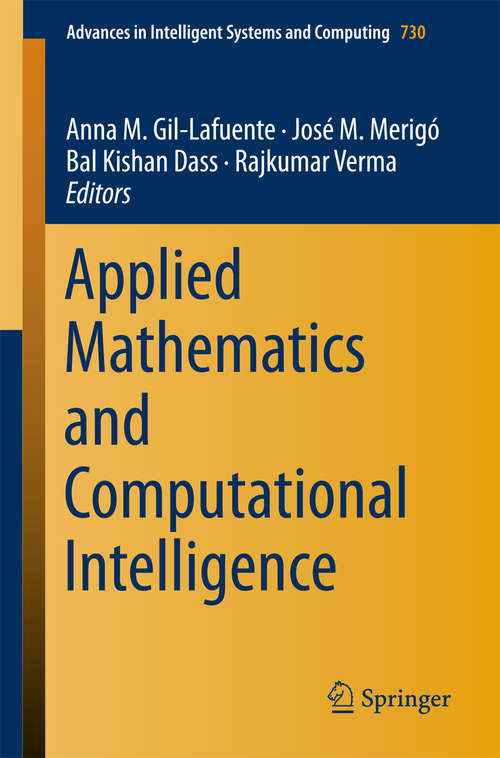 Book cover of Applied Mathematics and Computational Intelligence (Advances in Intelligent Systems and Computing #730)