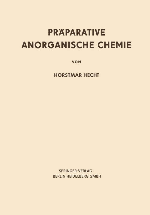 Book cover of Präparative Anorganische Chemie (1951)