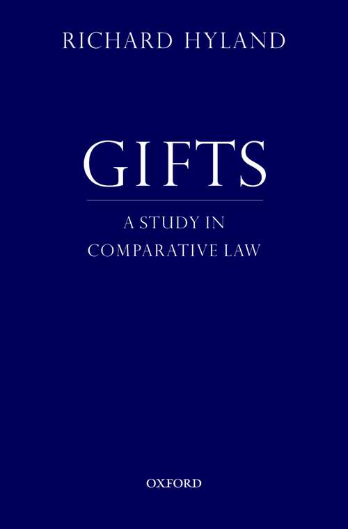 Book cover of Gifts: A Study in Comparative Law