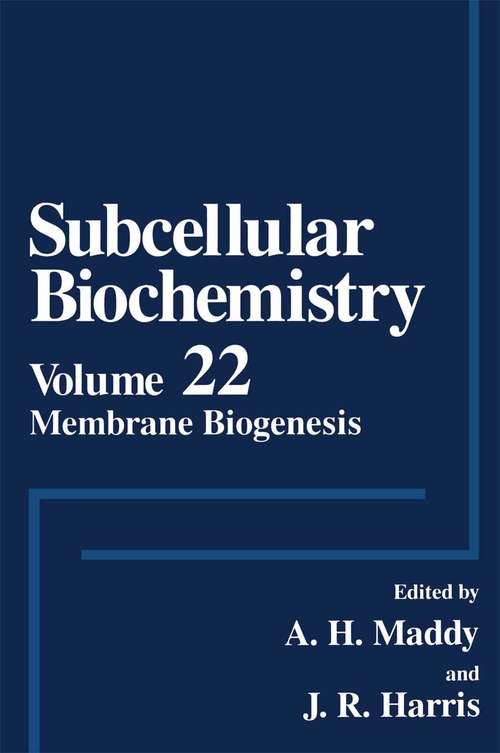 Book cover of Membrane Biogenesis (1994) (Subcellular Biochemistry #22)