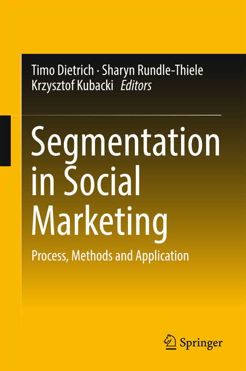 Book cover of Segmentation in Social Marketing: Process, Methods and Application