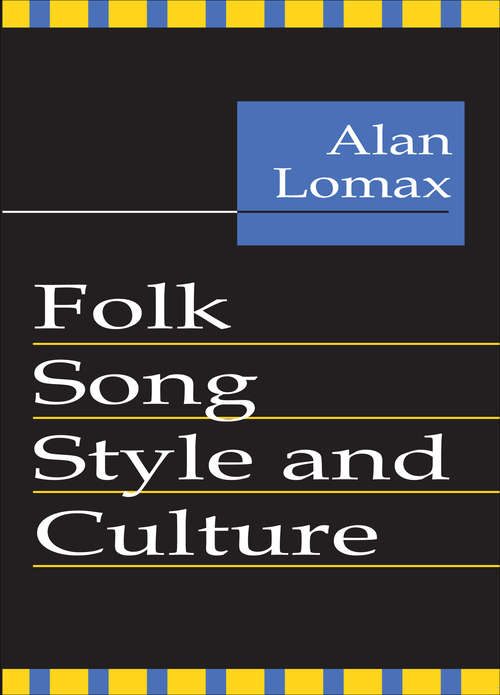 Book cover of Folk Song Style and Culture