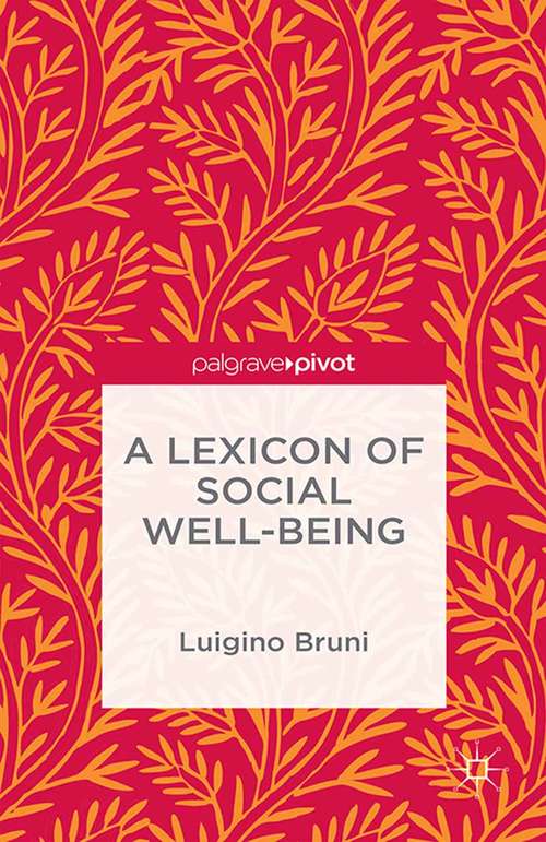 Book cover of A Lexicon of Social Well-Being (2015)