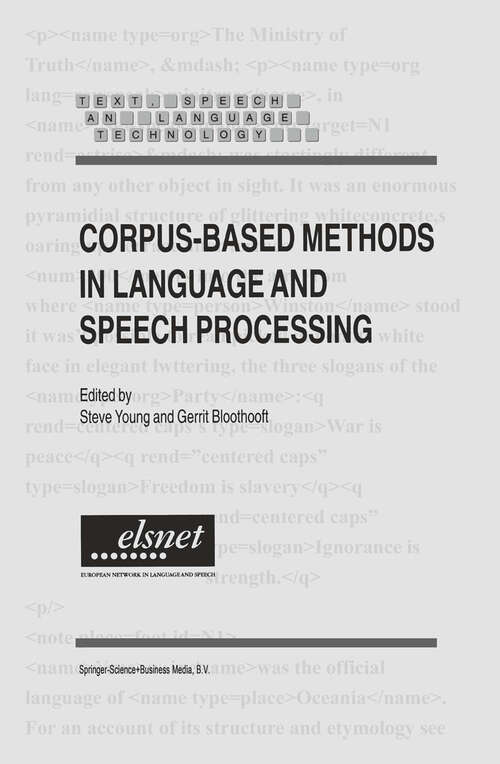 Book cover of Corpus-Based Methods in Language and Speech Processing (1997) (Text, Speech and Language Technology #2)