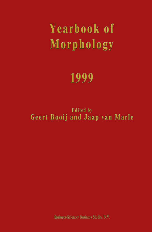 Book cover of Yearbook of Morphology 1999 (2001) (Yearbook of Morphology)