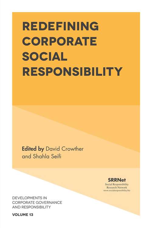 Book cover of Redefining Corporate Social Responsibility (Developments in Corporate Governance and Responsibility #13)