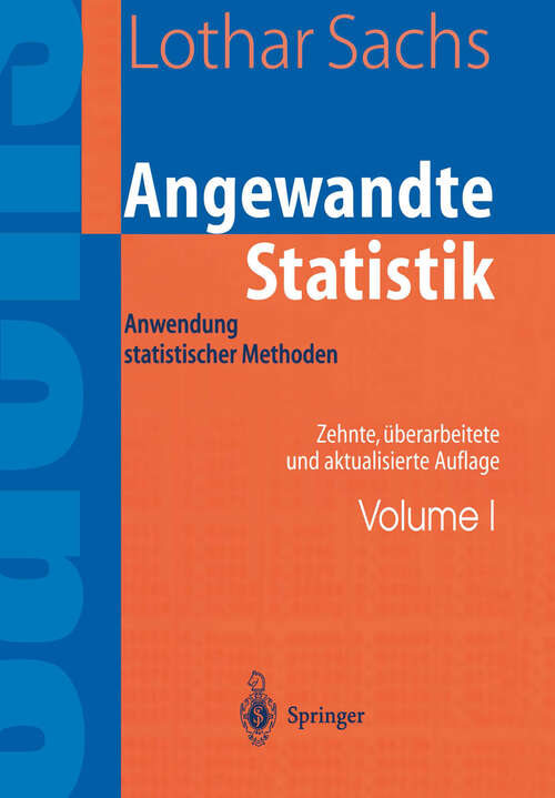 Book cover of Angewandte Statistik (10. Aufl. 2002)