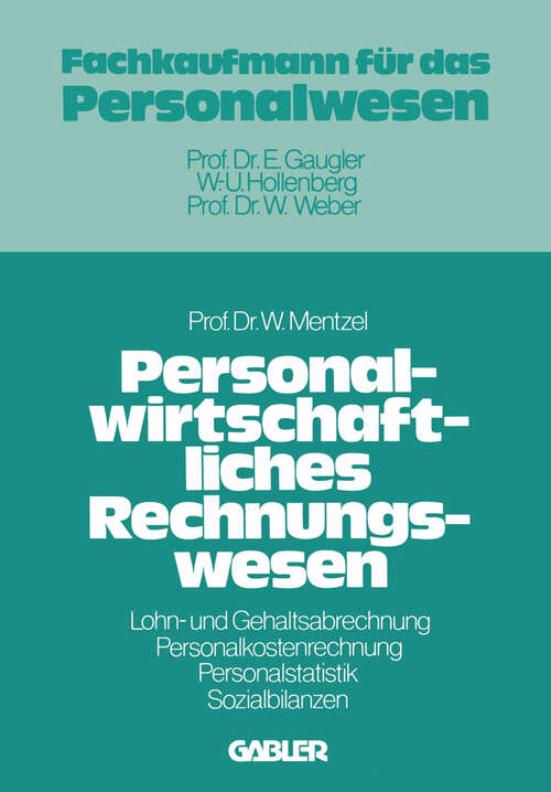 Book cover of Personalwirtschaftliches Rechnungswesen (1977)