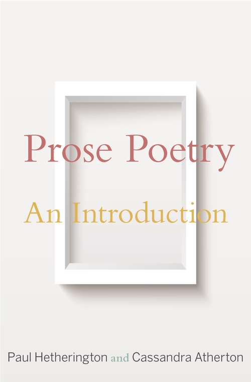 Book cover of Prose Poetry: An Introduction