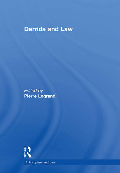 Book cover of Derrida and Law