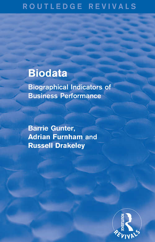 Book cover of Biodata (Routledge Revivals): Biographical Indicators of Business Performance