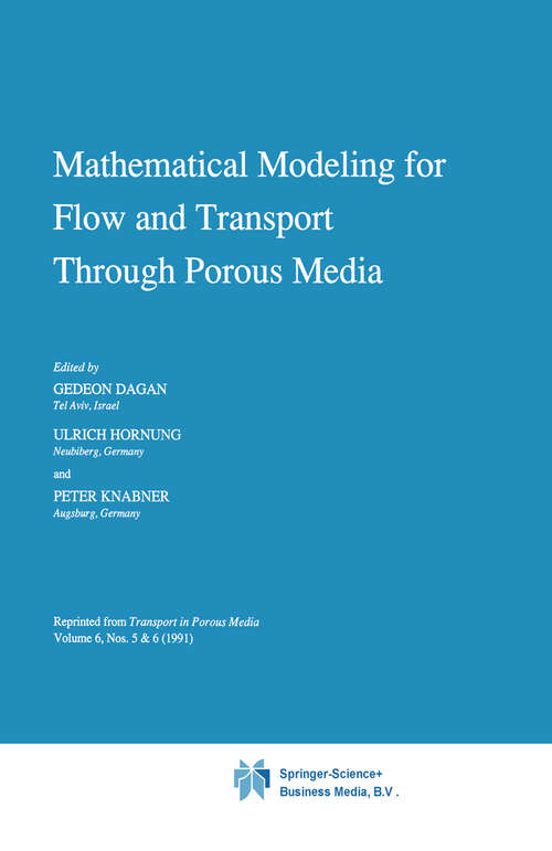 Book cover of Mathematical Modeling for Flow and Transport Through Porous Media (1991)