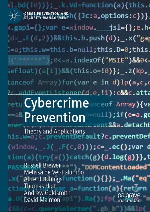 Book cover of Cybercrime Prevention: Theory and Applications (1st ed. 2019) (Crime Prevention and Security Management)