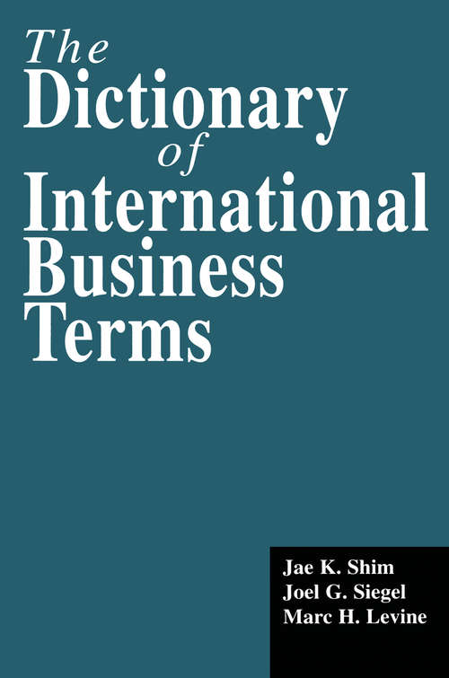 Book cover of The Dictionary of International Business Terms (Glenlake Business Reference Bks.)