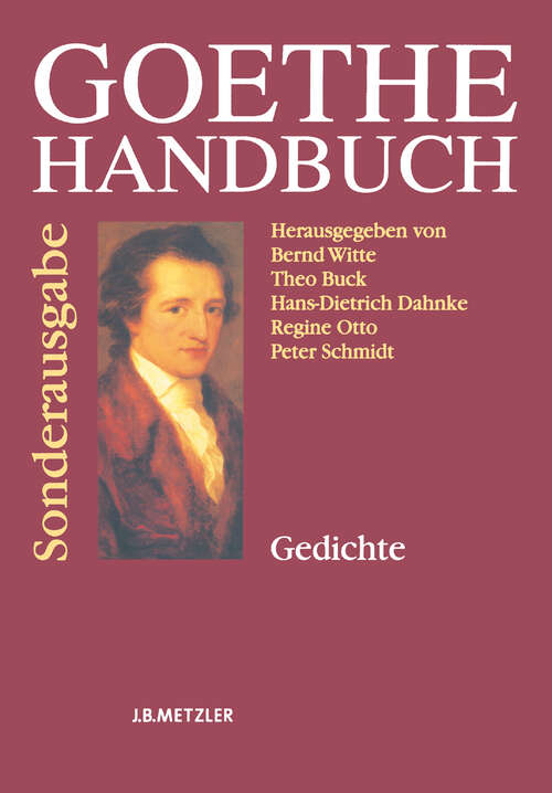 Book cover of Goethe-Handbuch: Sonderausgabe (1. Aufl. 2004)