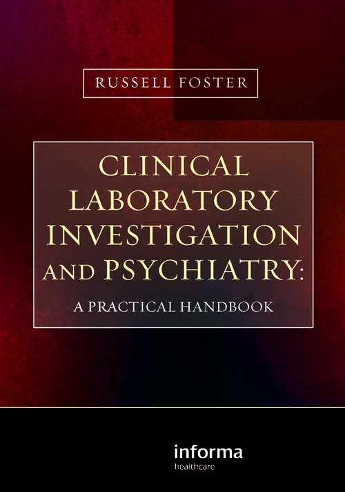 Book cover of Clinical Laboratory Investigation and Psychiatry: A Practical Handbook