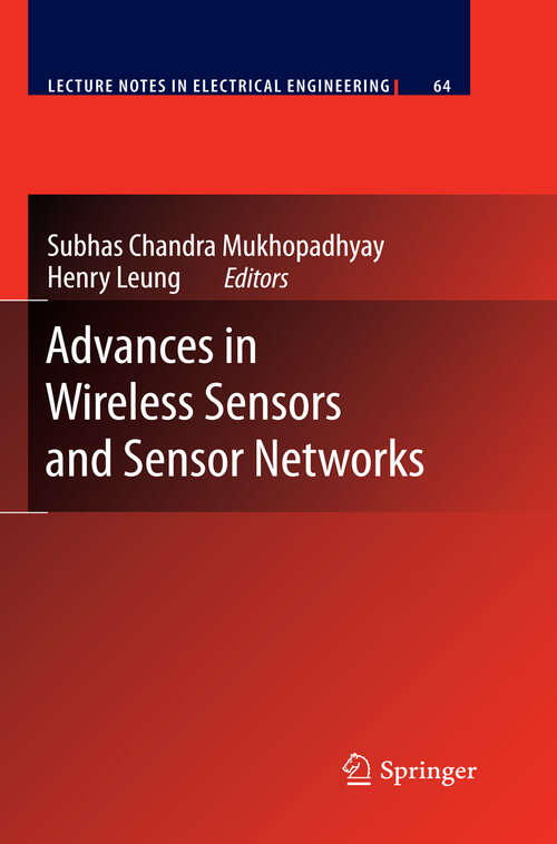 Book cover of Advances in Wireless Sensors and Sensor Networks (2010) (Lecture Notes in Electrical Engineering #64)