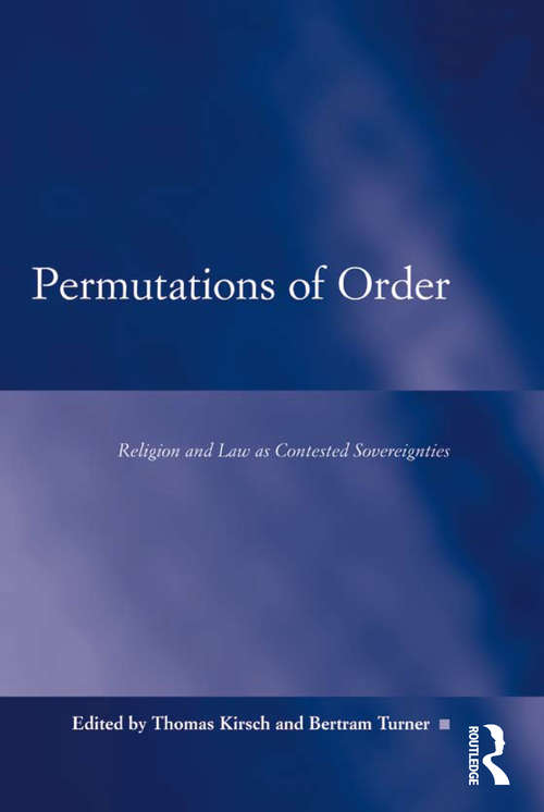 Book cover of Permutations of Order: Religion and Law as Contested Sovereignties