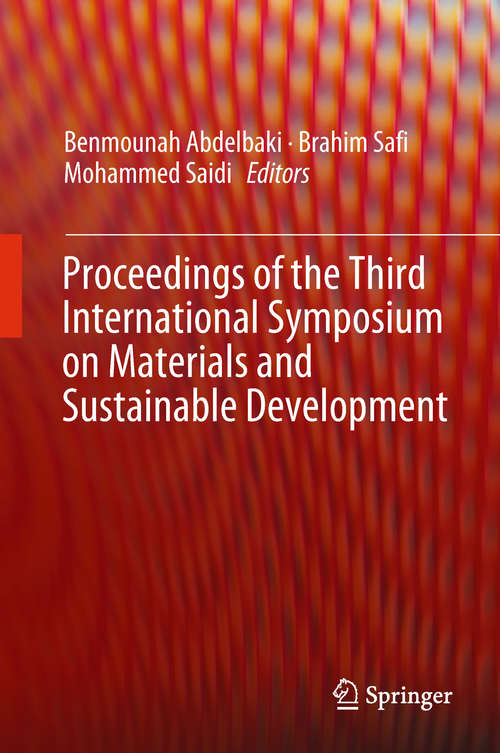 Book cover of Proceedings of the Third International Symposium on Materials and Sustainable Development