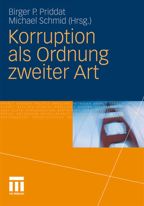 Book cover of Korruption als Ordnung zweiter Art (2011)