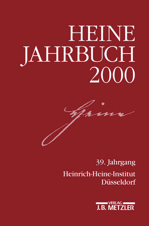 Book cover of Heine-Jahrbuch 2000: 39. Jahrgang (1. Aufl. 2000)