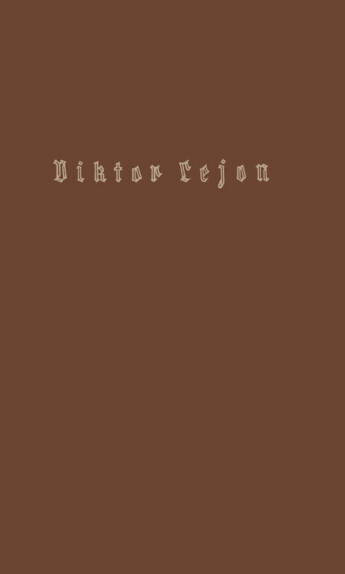 Book cover of Viktor Lejon: Roman (1936)