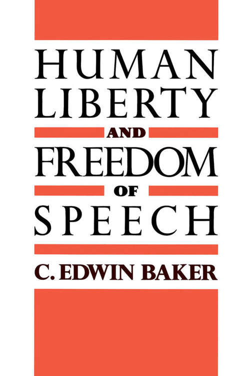 Book cover of Human Liberty and Freedom of Speech