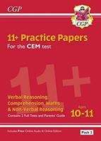 Book cover of 11+ CEM Practice Papers: Ages 10-11 - Pack 2 (with Parents' Guide & Online Edition) (PDF)
