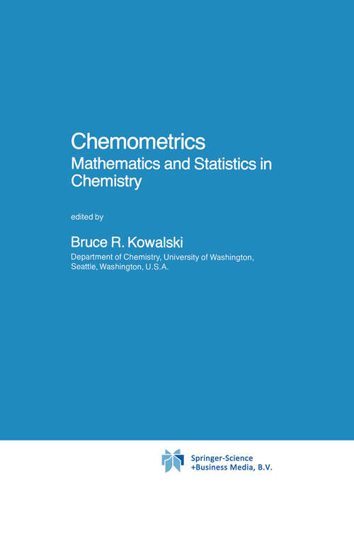 Book cover of Chemometrics: Mathematics and Statistics in Chemistry (1984) (Nato Science Series C: #138)