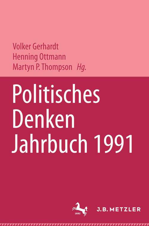 Book cover of Politisches Denken. Jahrbuch 1991 (1. Aufl. 1992)