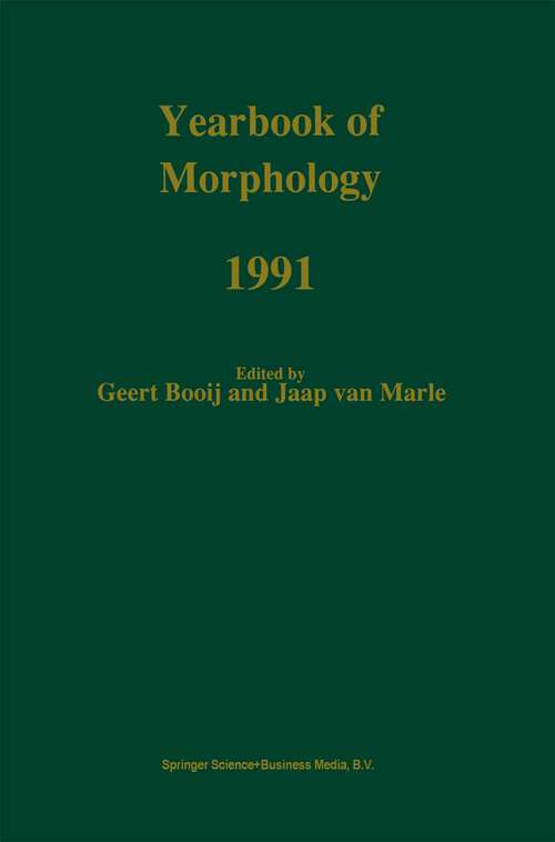 Book cover of Yearbook of Morphology 1991 (1992) (Yearbook of Morphology)