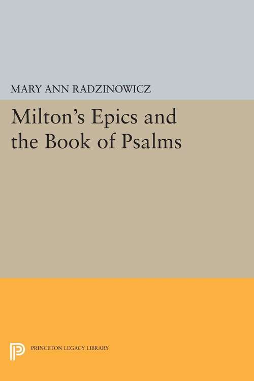 Book cover of Milton's Epics and the Book of Psalms