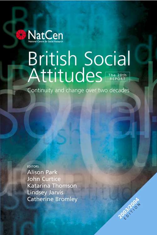 Book cover of British Social Attitudes: Continuity and Change over Two Decades (PDF)