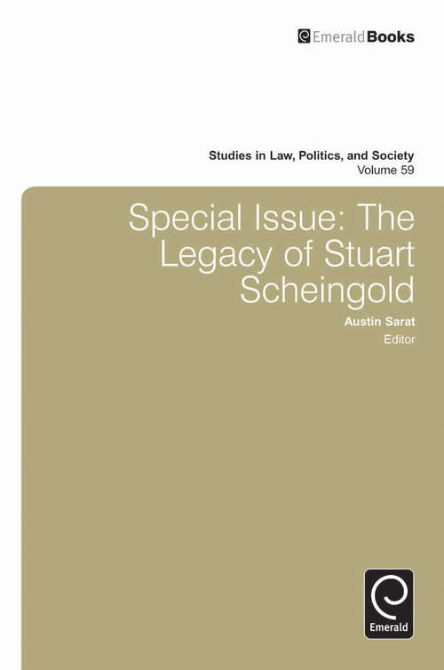 Book cover of Special Issue: The Legacy of Stuart Scheingold (Studies in Law, Politics, and Society #59)