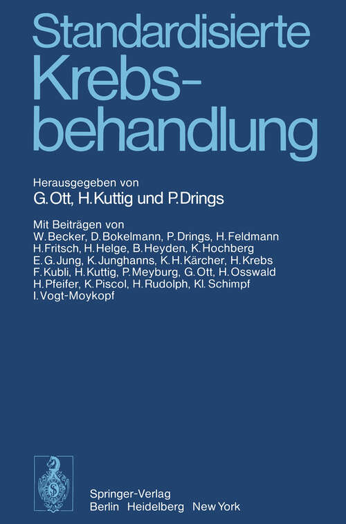 Book cover of Standardisierte Krebsbehandlung (1974)
