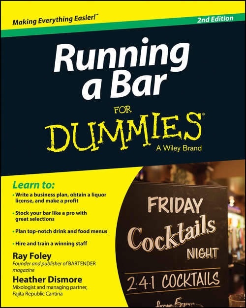 Book cover of Running a Bar For Dummies (2)