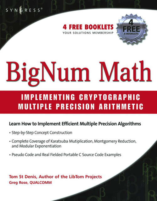 Book cover of BigNum Math: Implementing Cryptographic Multiple Precision Arithmetic