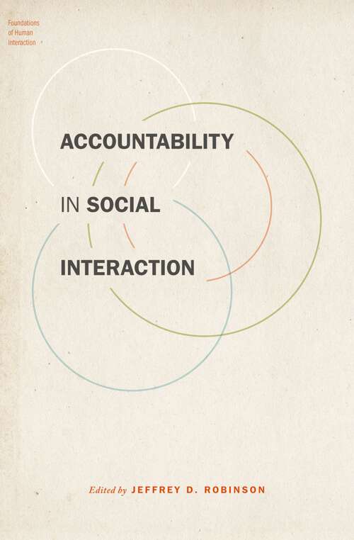 Book cover of Accountability in Social Interaction (Foundations of Human Interaction)