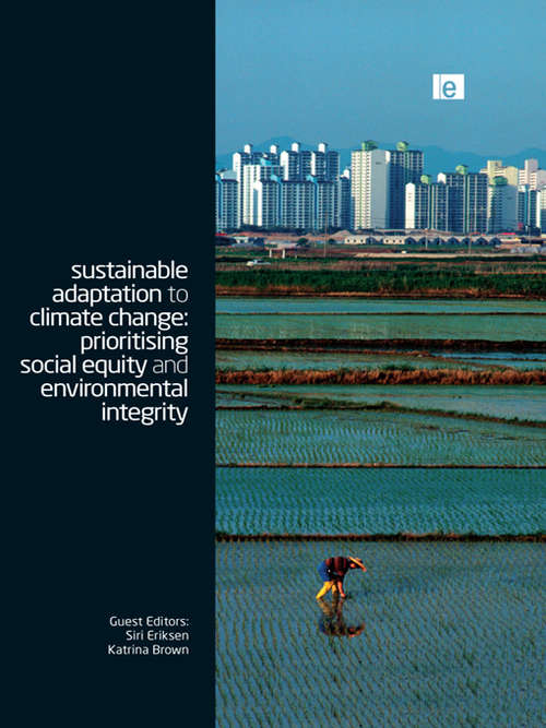 Book cover of Sustainable Adaptation to Climate Change: Prioritising Social Equity and Environmental Integrity