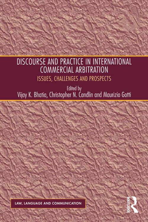 Book cover of Discourse and Practice in International Commercial Arbitration: Issues, Challenges and Prospects